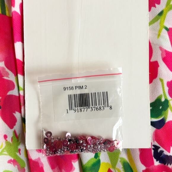 Mac Duggal Floral Printed Short Bell Dress 2 Pink NWT - Picture 10 of 12